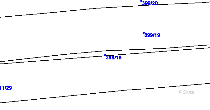 Parcela st. 399/18 v KÚ Olešník, Katastrální mapa