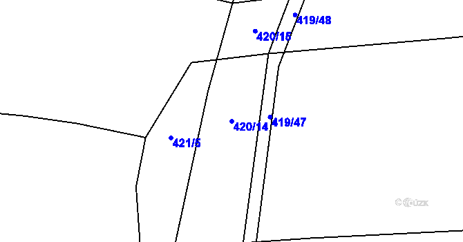 Parcela st. 420/14 v KÚ Olešník, Katastrální mapa