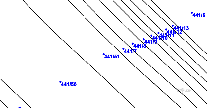 Parcela st. 441/51 v KÚ Olešník, Katastrální mapa