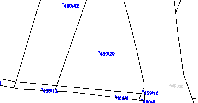 Parcela st. 459/20 v KÚ Olešník, Katastrální mapa
