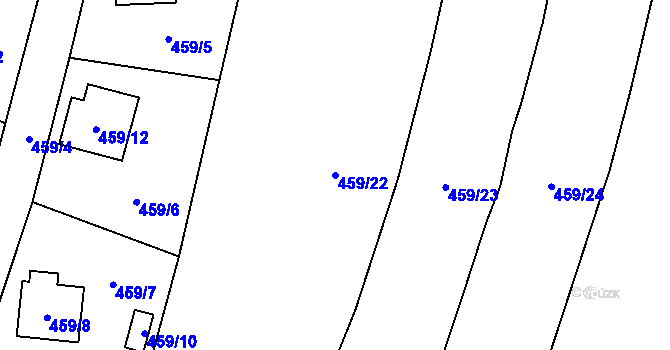 Parcela st. 459/22 v KÚ Olešník, Katastrální mapa