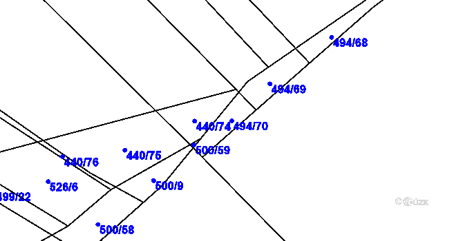 Parcela st. 494/70 v KÚ Olešník, Katastrální mapa