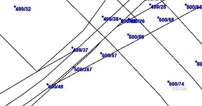 Parcela st. 500/57 v KÚ Olešník, Katastrální mapa