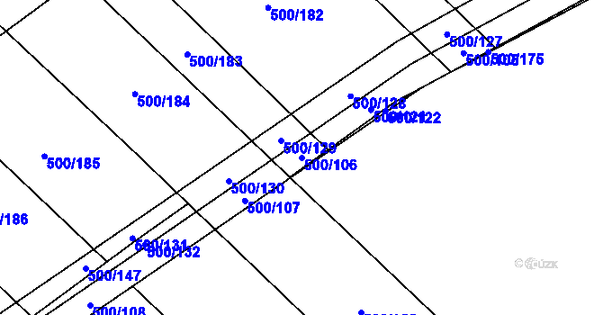 Parcela st. 500/106 v KÚ Olešník, Katastrální mapa