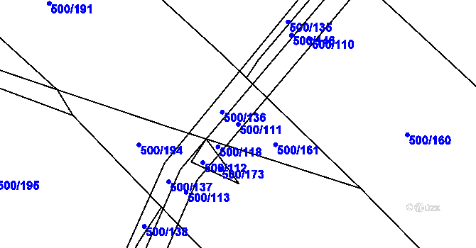 Parcela st. 500/111 v KÚ Olešník, Katastrální mapa