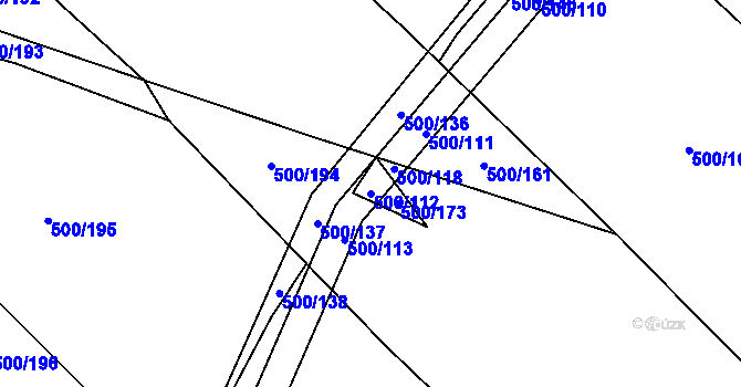 Parcela st. 500/112 v KÚ Olešník, Katastrální mapa