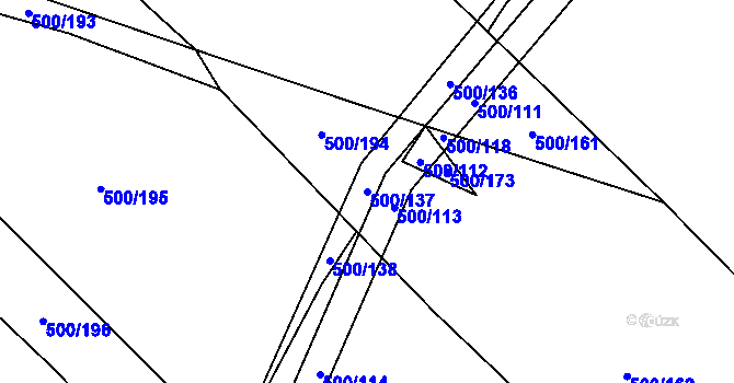 Parcela st. 500/137 v KÚ Olešník, Katastrální mapa