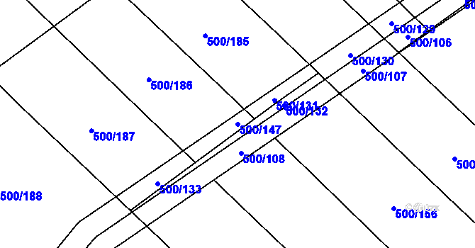 Parcela st. 500/147 v KÚ Olešník, Katastrální mapa