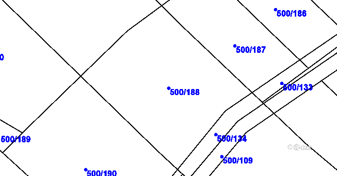 Parcela st. 500/188 v KÚ Olešník, Katastrální mapa