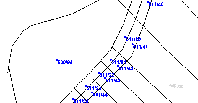 Parcela st. 511/13 v KÚ Olešník, Katastrální mapa