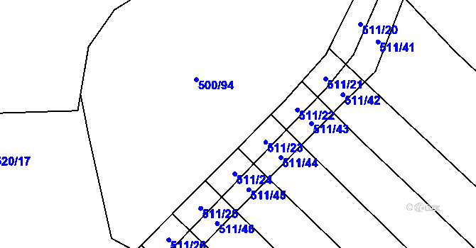 Parcela st. 511/15 v KÚ Olešník, Katastrální mapa
