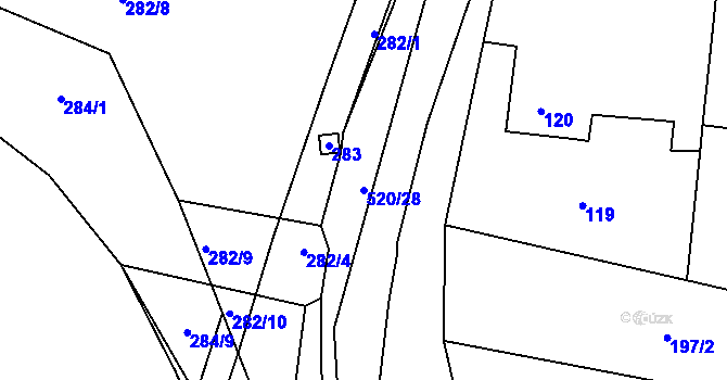 Parcela st. 520/28 v KÚ Olešník, Katastrální mapa
