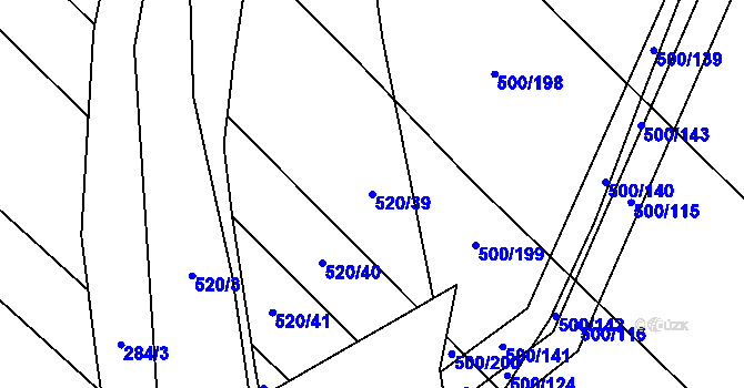 Parcela st. 520/39 v KÚ Olešník, Katastrální mapa