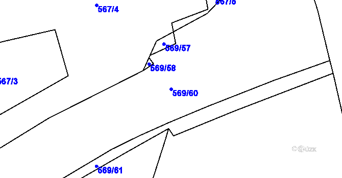 Parcela st. 569/60 v KÚ Olešník, Katastrální mapa