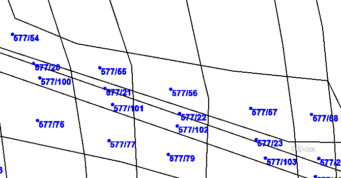 Parcela st. 577/56 v KÚ Olešník, Katastrální mapa