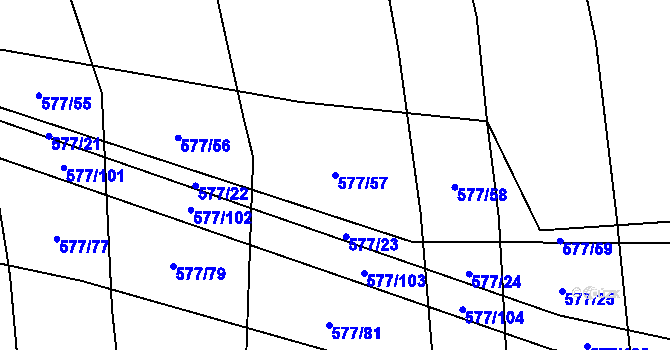 Parcela st. 577/57 v KÚ Olešník, Katastrální mapa