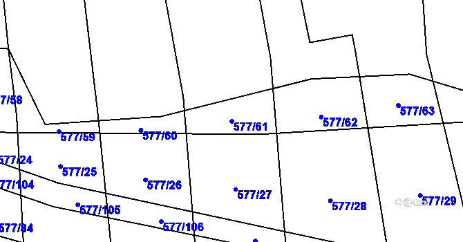 Parcela st. 577/61 v KÚ Olešník, Katastrální mapa