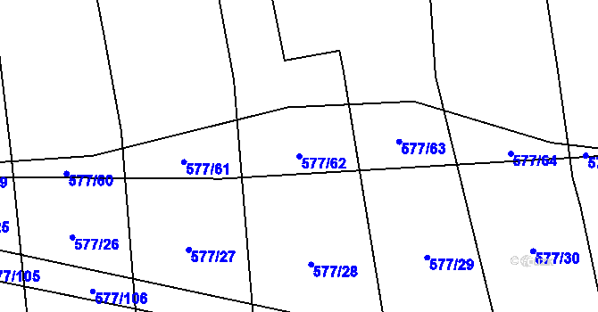 Parcela st. 577/62 v KÚ Olešník, Katastrální mapa