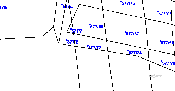 Parcela st. 577/72 v KÚ Olešník, Katastrální mapa