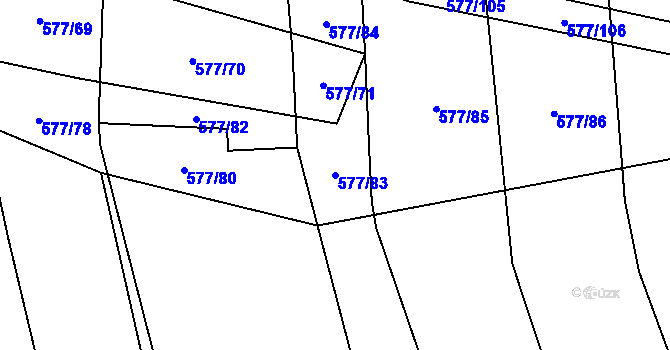 Parcela st. 577/83 v KÚ Olešník, Katastrální mapa