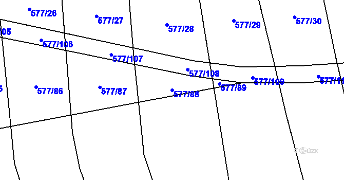 Parcela st. 577/88 v KÚ Olešník, Katastrální mapa