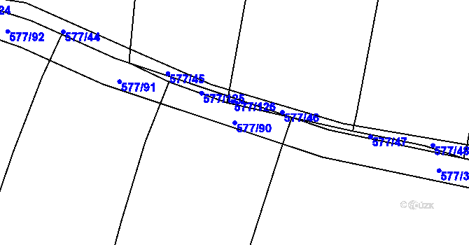 Parcela st. 577/90 v KÚ Olešník, Katastrální mapa