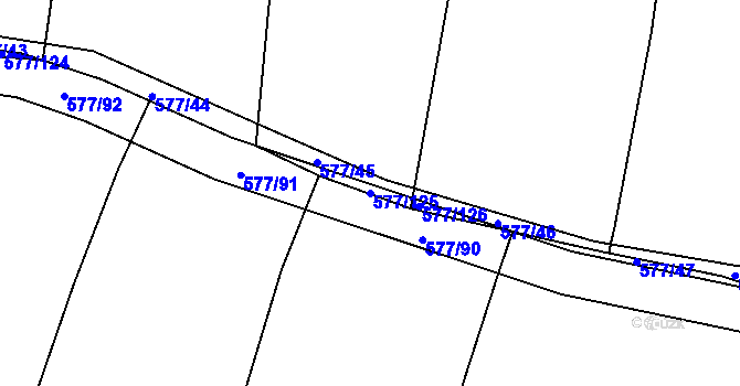 Parcela st. 577/125 v KÚ Olešník, Katastrální mapa