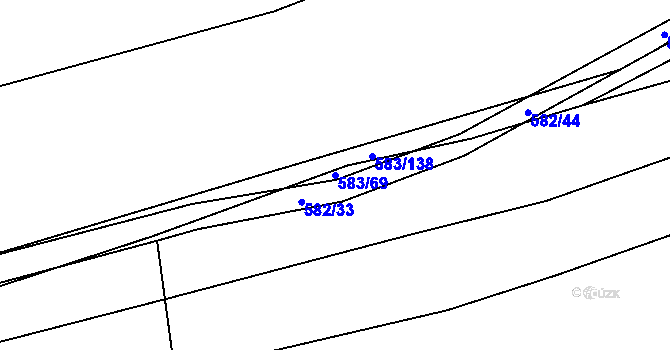 Parcela st. 583/69 v KÚ Olešník, Katastrální mapa
