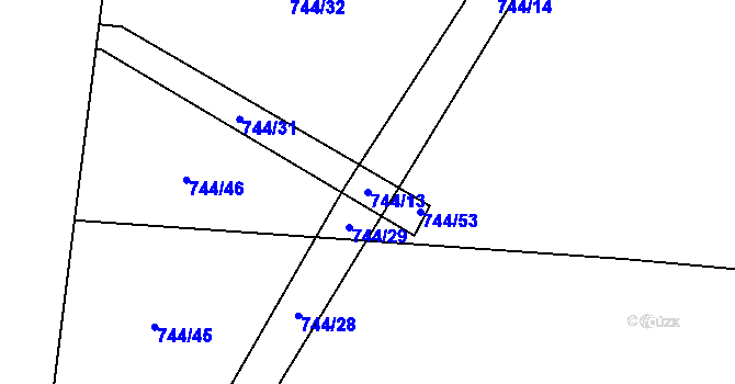 Parcela st. 744/13 v KÚ Olešník, Katastrální mapa