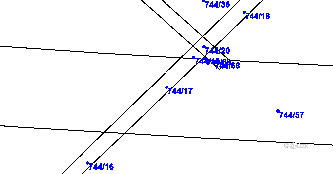 Parcela st. 744/17 v KÚ Olešník, Katastrální mapa