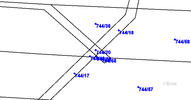 Parcela st. 744/20 v KÚ Olešník, Katastrální mapa