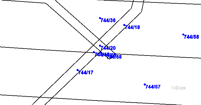 Parcela st. 744/69 v KÚ Olešník, Katastrální mapa