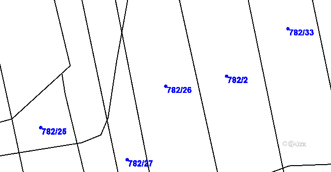 Parcela st. 782/26 v KÚ Olešník, Katastrální mapa