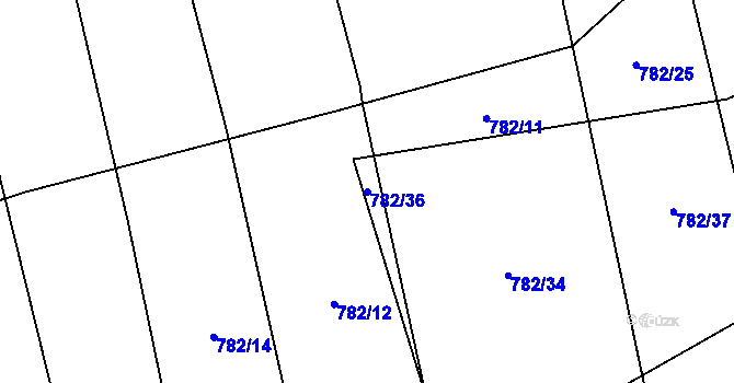 Parcela st. 782/36 v KÚ Olešník, Katastrální mapa