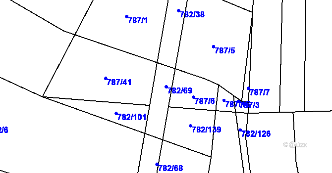 Parcela st. 782/69 v KÚ Olešník, Katastrální mapa