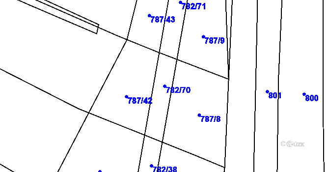 Parcela st. 782/70 v KÚ Olešník, Katastrální mapa