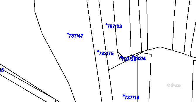 Parcela st. 782/75 v KÚ Olešník, Katastrální mapa
