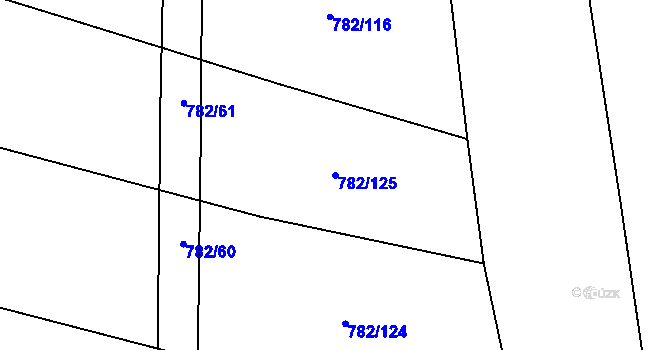 Parcela st. 782/125 v KÚ Olešník, Katastrální mapa