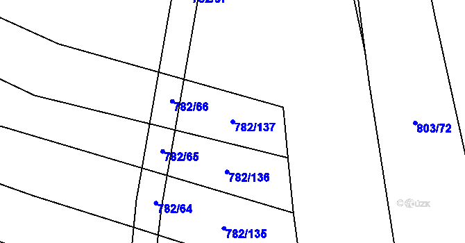Parcela st. 782/137 v KÚ Olešník, Katastrální mapa