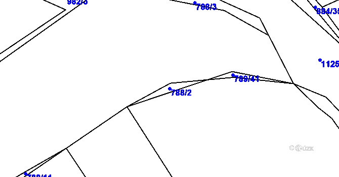 Parcela st. 788/2 v KÚ Olešník, Katastrální mapa