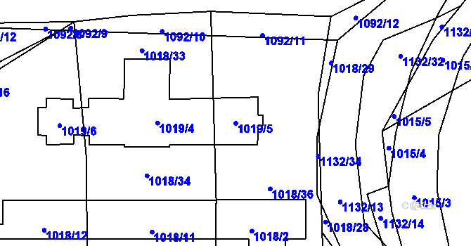 Parcela st. 1019/5 v KÚ Olešník, Katastrální mapa
