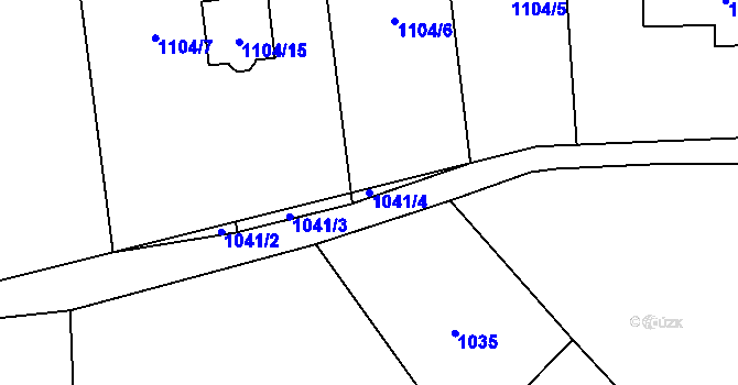 Parcela st. 1041/4 v KÚ Olešník, Katastrální mapa