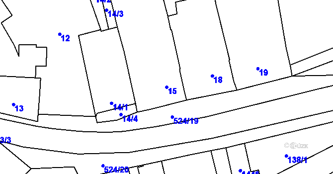 Parcela st. 15 v KÚ Olešník, Katastrální mapa