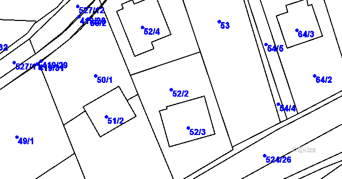 Parcela st. 52/2 v KÚ Olešník, Katastrální mapa
