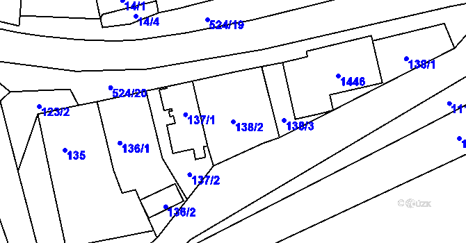 Parcela st. 138/2 v KÚ Olešník, Katastrální mapa