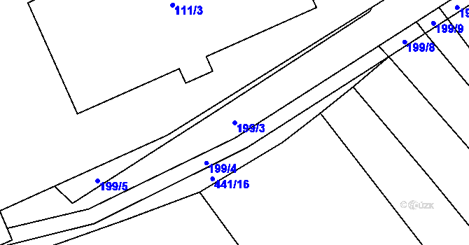 Parcela st. 199/3 v KÚ Olešník, Katastrální mapa