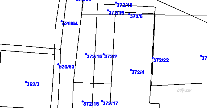Parcela st. 372/2 v KÚ Olešník, Katastrální mapa