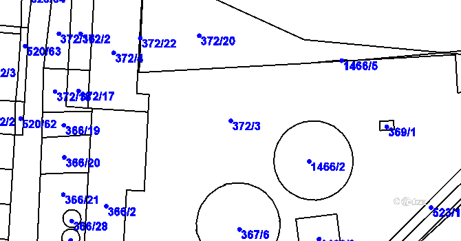 Parcela st. 372/3 v KÚ Olešník, Katastrální mapa