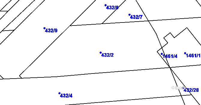 Parcela st. 432/2 v KÚ Olešník, Katastrální mapa