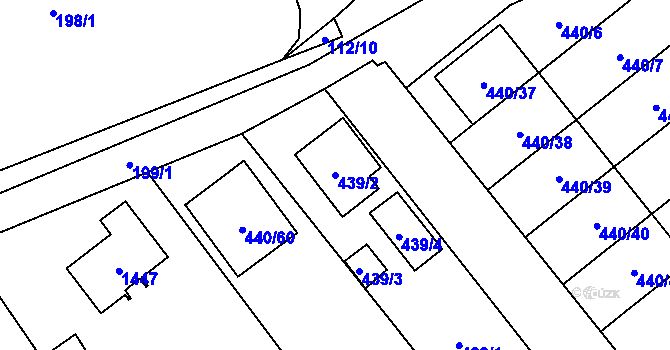 Parcela st. 439/2 v KÚ Olešník, Katastrální mapa
